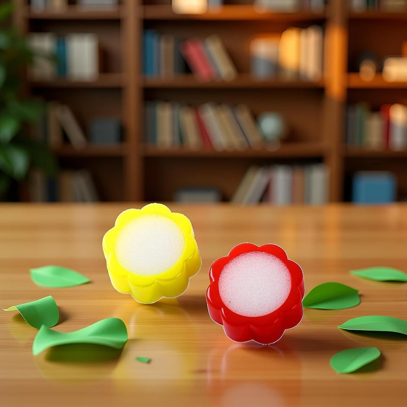 Wentoenapp 2Pcs Counting Sponge Flower Shape Sponge Finger Wet for Counting Cash Money for Office Bank Office and School Supplies, Finger Moisteners - Image 3